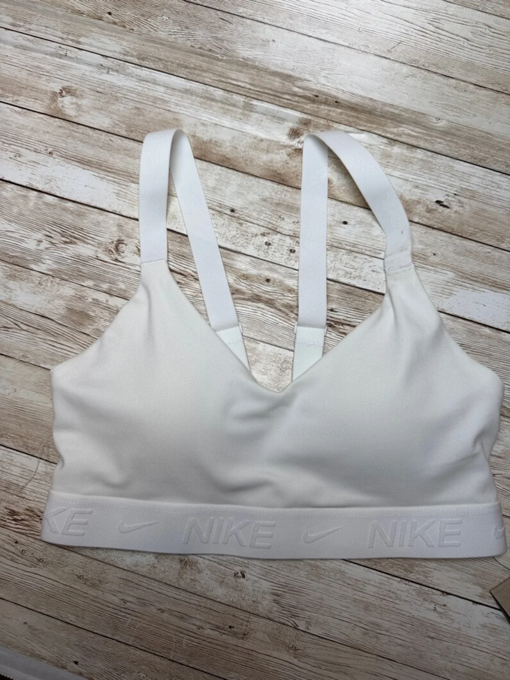 Nike White Padded‎ Medium-Support Sports Bra NEW XS